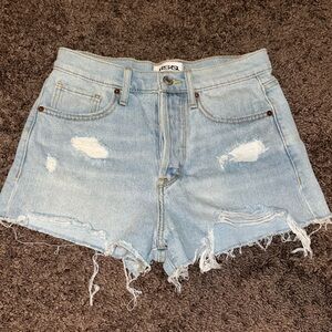 rsq high rise distressed denim shorts